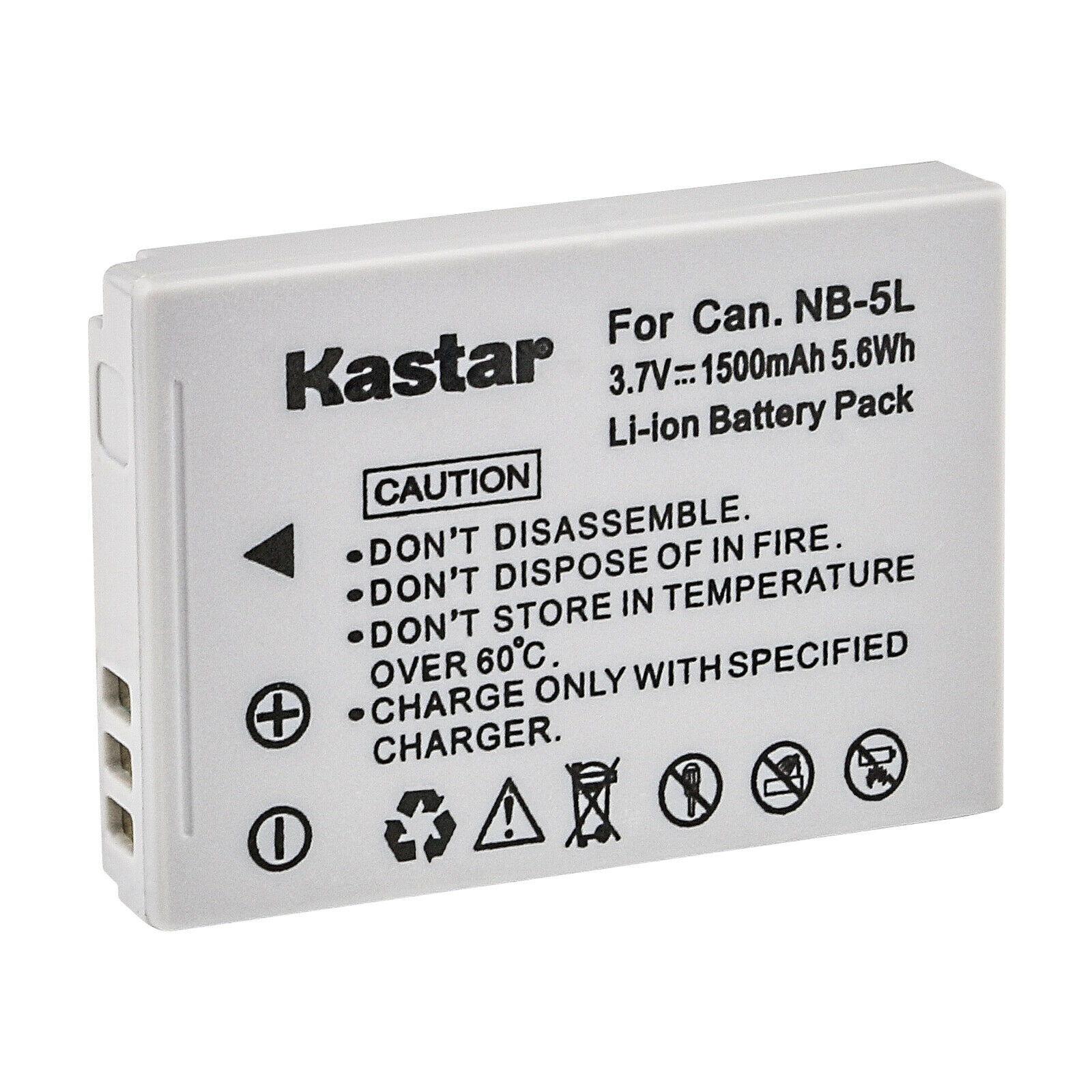 Kastar 3-Pack NB-5L Battery Replacement for Canon NB-5L NB5L, NB-5LH NB5LH, 1135B001 Battery, canon CB-2LX CB-2LXE Charger, Canon Digital IXUS 860 IS Camera - image 2 of 3