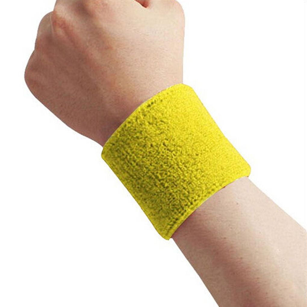 1x Unisex Terry Cloth Cotton Sweatband Sports Wrist Tennis Yoga Sweat