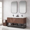 thumbnail image 4 of Mahon 60MB" Double Bath Vanity in N.A Deep Walnut with White Grain Stone &Mirror, 4 of 16