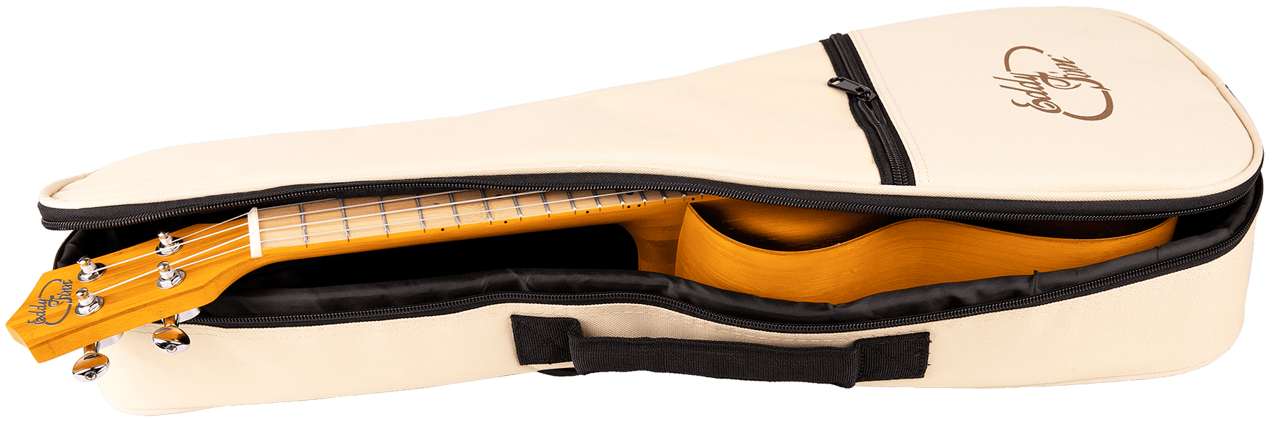 Eddy Finn Bamboo Beach Ukulele with Gig Bag, Sunburst Bamboo