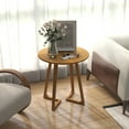 thumbnail image 4 of Costway 24" Round Side Table Solid Rubber Wood End Table Beside Sofa&Bed for Small Space, 4 of 10
