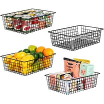 OLOV Wire Metal Storage Baskets,Handles, Set of 4