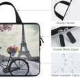thumbnail image 3 of WERPE Flowers Eiffel Tower Laptop Bag Diving Fabric Tablet Cover Neoprene Soft Carrying Travel Case Idea 17inch, 3 of 5