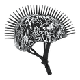 thumbnail image 2 of Krash Youth Street Writer Mohawk Bike Helmet, Black and White, 8+ (54-58cm), 2 of 6