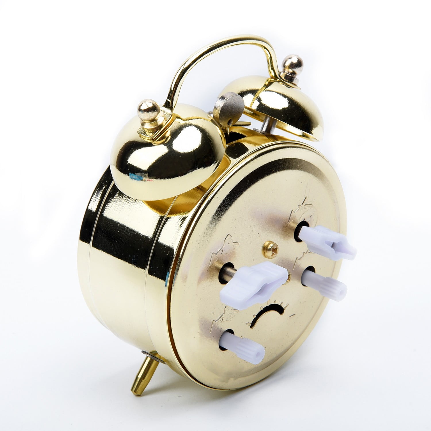 Fule Retro Mechanical Alarm Clock 2.8in Twin Bell Alarm Clock with Mechanical Wind Up Spring,No Snooze,Battery Operated,for Bedroom,Bedside,Loud Bell for Heavy Sleepers,Gold