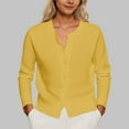 thumbnail image 2 of Women's Casual Button Down Cardigan Soft Lightweight Knit Sweater for Spring andFall Daily Wear withJeans or Skirts,Yellow,One Size, 2 of 9