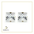 thumbnail image 7 of BEBERLINI Men Stud Earrings CZ 14K Gold Plated Stainless Steel Jewelry Square 10 mm, 7 of 7