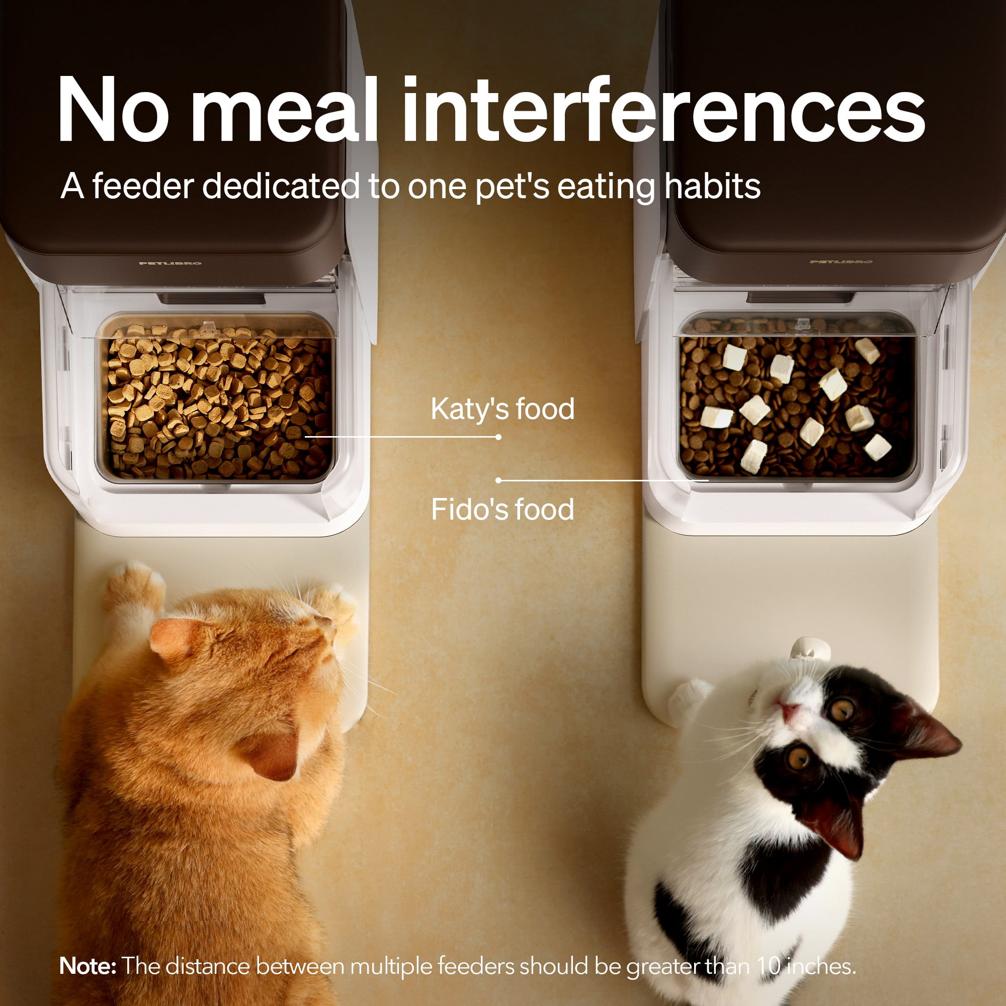 Petlibro One RFID Smart Automatic Cat Feeder, 5G Wi-Fi Smart Pet Feeder with Collar Tag, 3L Auto Cat Food Dispenser with App Control, 1–10 Meals per Day, Bundle of 2