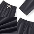 thumbnail image 5 of Mens Bamboo Viscose Pajama Pants 2026 Soft Cooling Moisture Wicking Elastic Drawstring Waist Straight Leg Sleep Loungewear Pants Dark Gray XL, 5 of 5