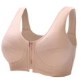 thumbnail image 1 of Aayomet Sports Bra Color Front Closure Large Size Thin Bra Underwear (Beige, M), 1 of 2