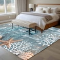 thumbnail image 5 of Area Rug 72×108in, Marine Jellyfish Starfish Coral Floor Carpet Living Room Rug, Retro Underwater Life Shell Non-Slip Welcome Mat Indoor Rugs for Bedroom Dining Room, 5 of 9