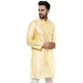 thumbnail image 4 of SKAVIJ Kurta for Men Art Silk Embroidered Long Shirt Indian Wedding Small Beige, 4 of 6