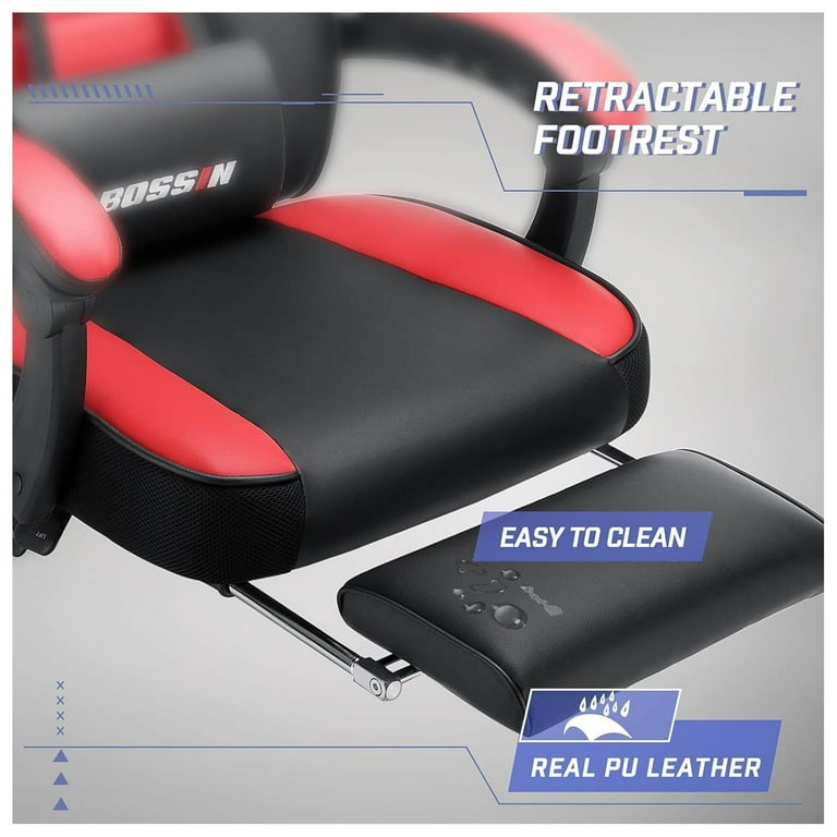 LEMBERI Gaming Chairs with Footrest,Ergonomic Video Game Chairs for  Adults,Big and Tall Chair 400lb Weight Capacity, Racing Style Computer  Gamer Chair