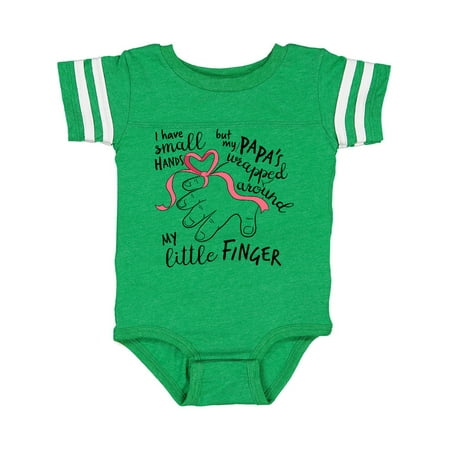 

Inktastic I Have Small Hands but My Papas Wrapped Around My Little Finger Gift Baby Boy or Baby Girl Bodysuit