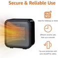 thumbnail image 6 of Small Space Heater Mini Heater for Office Desk, Fast Electric Heaters for Indoor Use, Intelligent Standby, Energy Saving & Silent Design, Portable Heating Heaters for Home(Black), 6 of 6