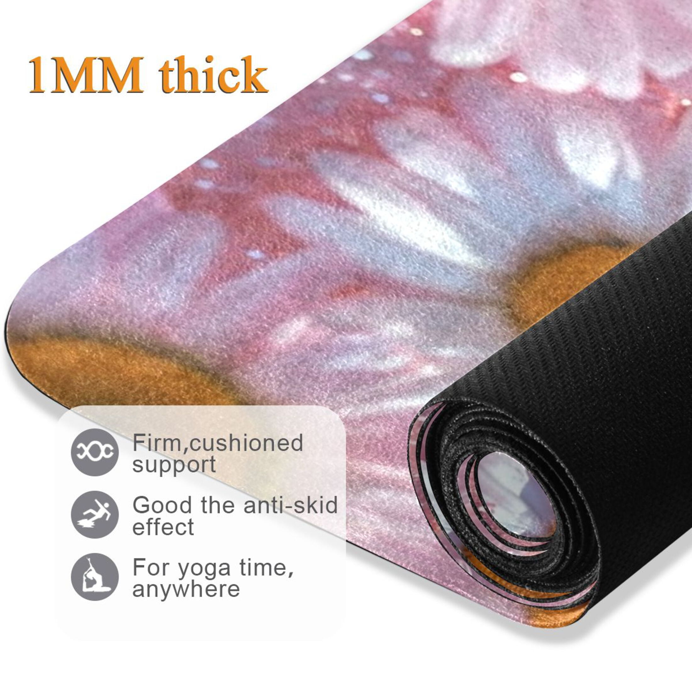 BZSMCE Yoga Mat Women Fitness Mat Daisies in Sparkling Dew Pattern