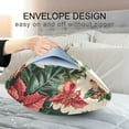 thumbnail image 4 of Yayeee Pillowcase King Size Set of 2 Satin Wrinkle Resistant Pillow Case, Red Christmas Poinsettia, 4 of 8