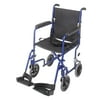 DMI Ultra Lightweight Folding Transport Chair Travel Wheelchair, Royal Blue