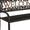Black and Gold, variant on Leigh Country TX 94108 Adult Outdoor Metal Welcome Patio Bench - Black and Gold
