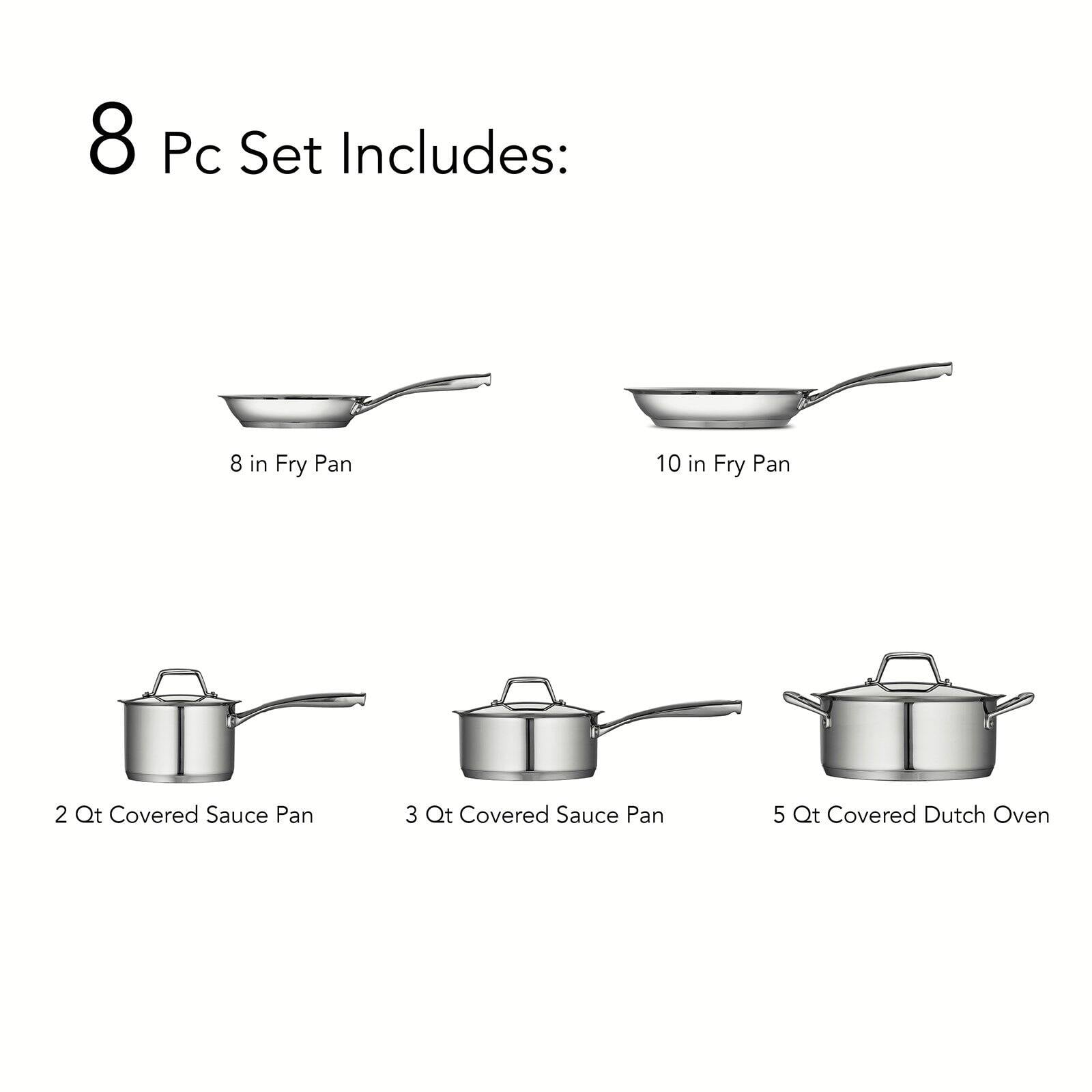 Tramontina Gourmet Prima Tri-Ply Stainless Steel 8-pc. Cookware Set