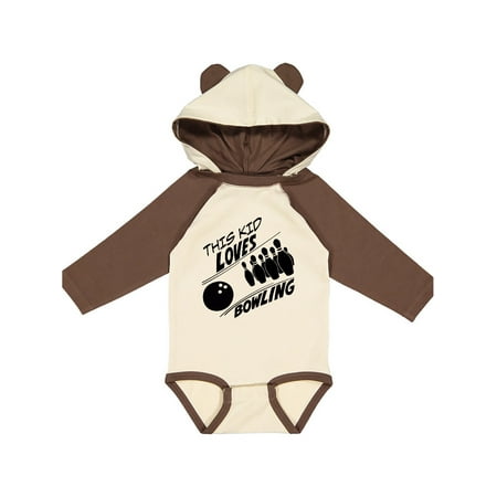 

Inktastic This Kid Loves Bowling Gift Baby Boy or Baby Girl Long Sleeve Bodysuit