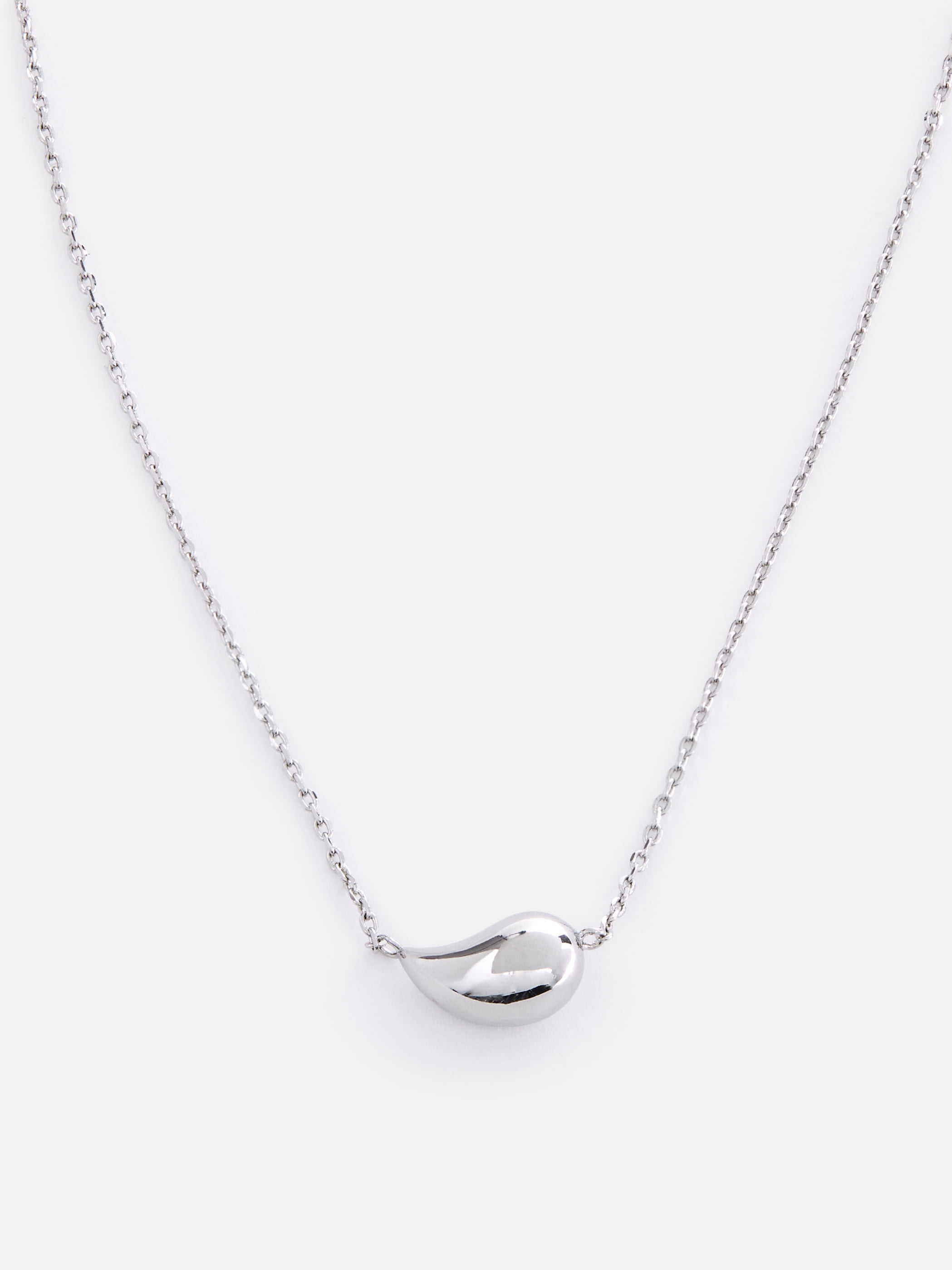 Free Assembly Women's Demi Fine Silver Plated Teardrop Necklace, 16" + 2" Extender