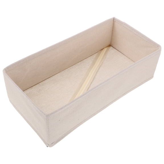 TABLZONE Beige Foldable Cotton Linen Drawer Bins, Closet Organizer Storage Boxes for Clothes, Shelves, Dresser and Home Use