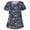 Purple, variant on Luxalzxs Women Scrub Tops Casual V-Neck Shirts Summer Animal Printed Graphic Working Uniform Short Sleeve Medical Scrub Top