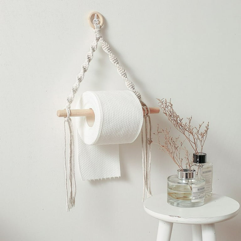  Boho Paper Towel Holder - Macrame Paper Towel Hanging for  Kitchen Bathroom