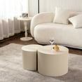 thumbnail image 2 of Beige&cream Coffee Table With Handcrafted Groove Relief - Modern Design Base Handmade Decoration, 2 of 4