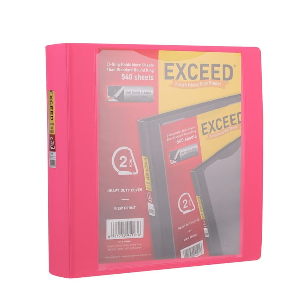 Exceed 2 Inch Heavy Duty Binder Pink