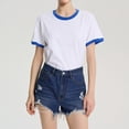 thumbnail image 2 of Bovxnpu Summer Short Sleeve T Shirts Pullover Top Undershirt Cotton Crewneck Loose Summer Tee Summer Tops (Women's or Women's Plus), 2 of 5