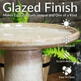 thumbnail image 3 of Sunnydaze Duo-Tone Freestanding Ceramic Outdoor Bird Bath, UV-Resistant Yam Finish, 3 of 12