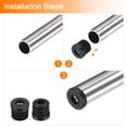 thumbnail image 4 of 10Pcs Inserts for Round Tubes with M8 Thread, for 25mm/0.98" OD Round Tube, Round Black Thicken Plastic Plug Caster, 4 of 7