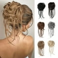 thumbnail image 2 of Nvzi-a Messy Bun Hair Piece Tousled Updo Hair Buns Extension Elastic Hair Band Hair Pieces Curly Hair Bun Scrunchie For Women ，Ash Medium Brown, 2 of 2