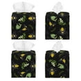 thumbnail image 2 of Sikiie Bee Floral Leather Tissue Box Cover Square, tissue box holder, Tissue Box with Bottom Belt-5.2”x5.2”x5.2”, 2 of 7