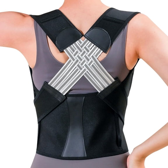 SUNFEIII Posture Corrector Adjustable Full Back Support Shoulder Straightener for Men and Women, M
