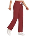 thumbnail image 2 of Timegard Wide Leg Sweatpants for Women Elastic Waist Drawstring Sports Pants Running Athletic Trousers with Pockets, 2 of 7