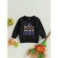 thumbnail image 2 of GXFC Toddler Baby Girls Halloween Sweatshirt Infant Girls Fall Long Sleeve Witch Print Pullovers Tops Newborn Girls Halloween Costume 0-3T, 2 of 8