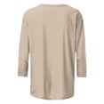 thumbnail image 5 of Short Sleeve Round Neck Printed T Shirt Casual Three Quarter 3/4 Sleeve Halloween Tee Top, 5 of 5