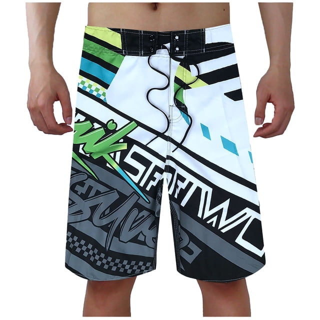YUEVE Men's Swim Trunks 9" Inseam Quick Dry Bathing Suit Drawstring Elastic Waist Board Shorts Mesh Lining Beach Swimming Shorts Light Green L