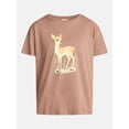 thumbnail image 5 of No Boundaries Sleep Oversized Cotton Graphic Tee, Women’s and Women's Plus XXS-3X, 5 of 5