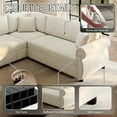 thumbnail image 5 of LLappuil Sectional Sofa, Pull Out Sofa Bed King Size, 5 Seat Chenille Sofa Couch Convertible Sleeper Sofa Bed for Living Room Beige, 5 of 9