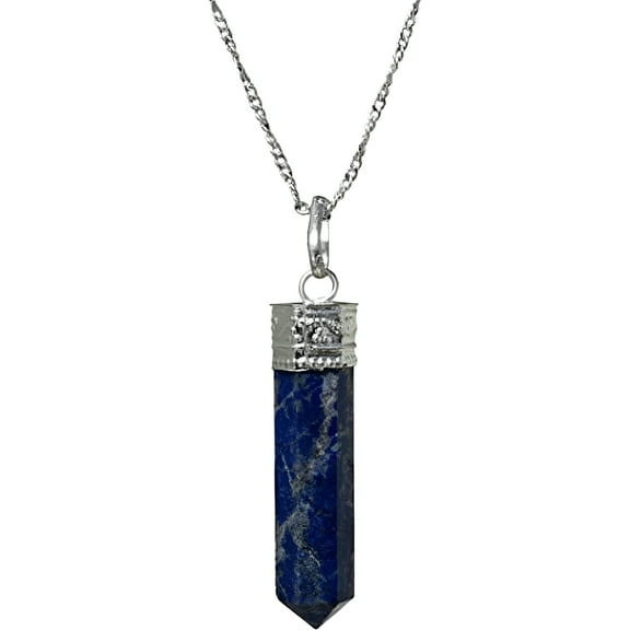 Lapis Lazuli Crystal Point Pendant Necklace