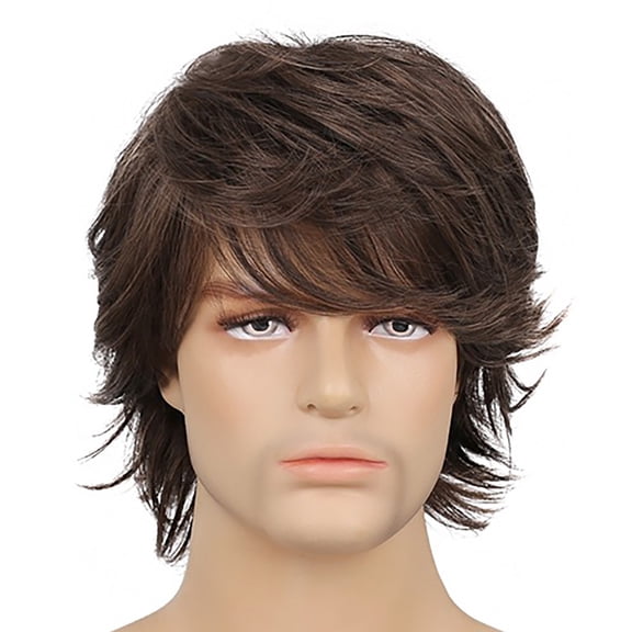 Pelo Corto Sintético Para Hombres,Peluca Corta Para Hombres Con Peluca Recta Para Hombres Peluca Corta Y Recta Para Hombres Diseño A Prueba De Futuro
