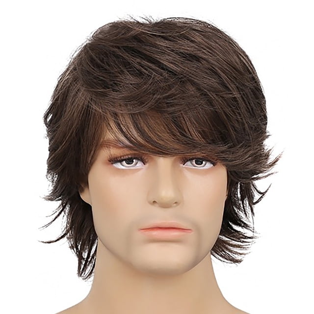 Pelo Corto Sintético Para Hombres,Peluca Corta Para Hombres Con Peluca Recta Para Hombres Peluca Corta Y Recta Para Hombres Diseño A Prueba De Futuro