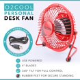 thumbnail image 2 of O2COOL 4" USB Personal Desk Fan – Portable Mini Table Cooling Fan - Plugs into Computer - Adjustable 360° Tilt, Quiet,, 2 of 5