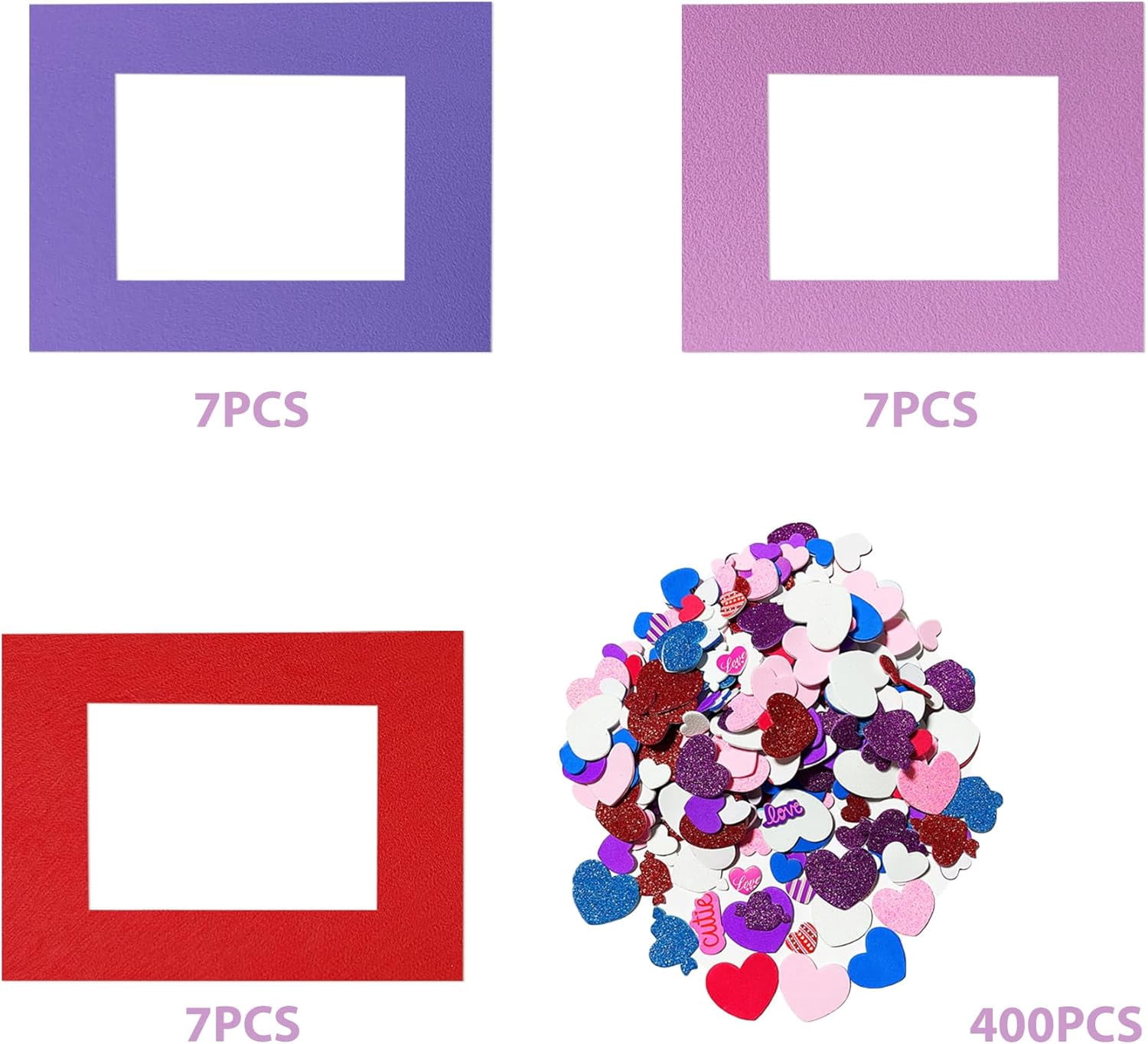 Valentines Picture Frame Craft Kits DIY Foam Valentine's Day Craft Kits with Heart Stickers for Valentine Activity Gift Exchange Art Project Supplies