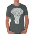 thumbnail image 1 of Awkward Styles Elephant T Shirt for Men Patterned Shirts for Men Men's Fashion Collection Tracery Tshirt for Dad Indian Pattern T-Shirt for Men Gifts for Husband Elephant Shirts Animal T-Shirt, 1 of 4