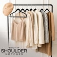 thumbnail image 5 of Utopia Home Premium Velvet Black Hangers for Suits, Coats & Shirts - 50 pack | Non-Slip Surface, Heavy Duty Strength, Rotating Hook with Tie-Bar, 5 of 8